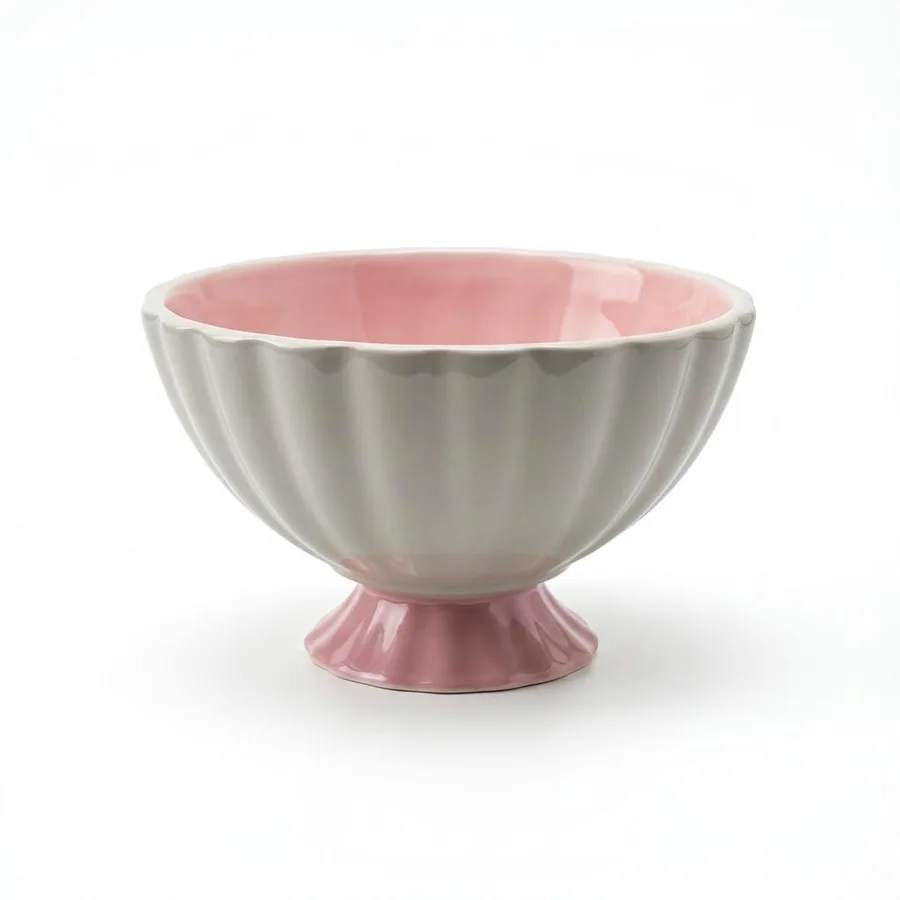 קערית על רגל מעוצבת רגל בצבע ורוד