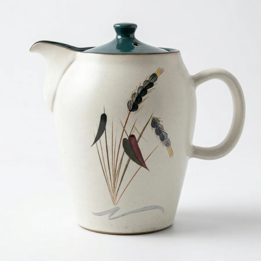 קומקום חרס אנגלי סרוויס פס ירוק