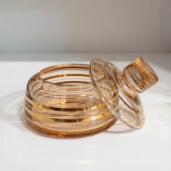 צנצנת קריסטל בצבע ורוד עתיק