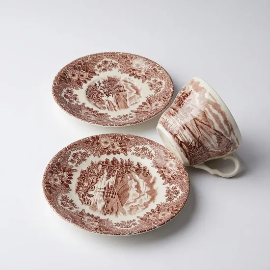 סט טריו מחרס אנגלי בצבע חום