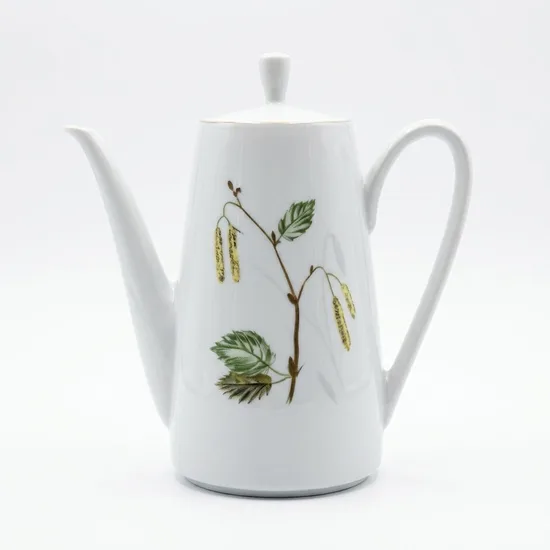 קומקום מפורצלן איור בוטני