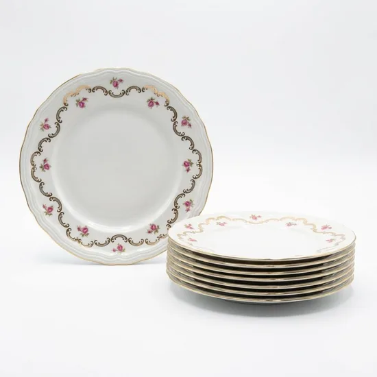 צלחת מנה עיקרית מפורצלן קוטר 24 ס"מ