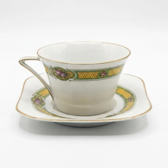 ספל וצלחת מפורצלן - תוצרת לימוז' צרפת