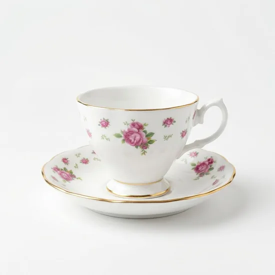 סט בודד ספל וצלחת מפורצלן