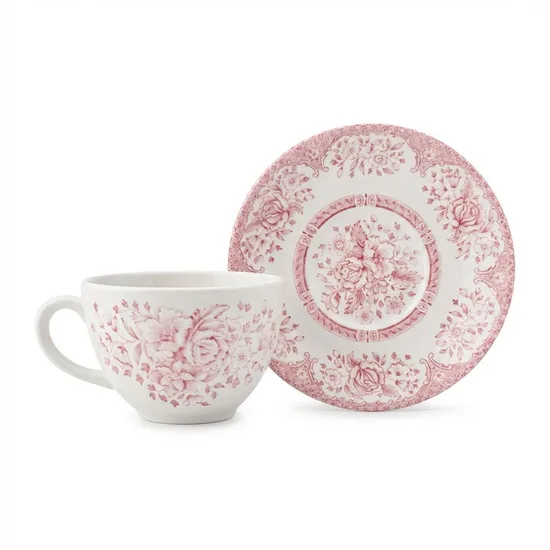 סט בודד ספל וצלחת מפורצלן