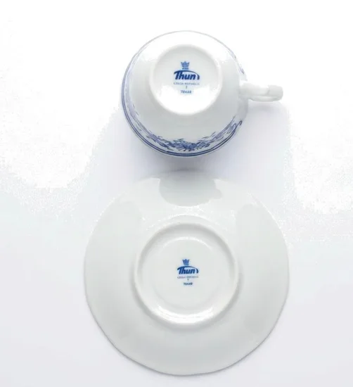 ספל וצלחת - "הבצל הכחול" מפורצלן יצרן Thun