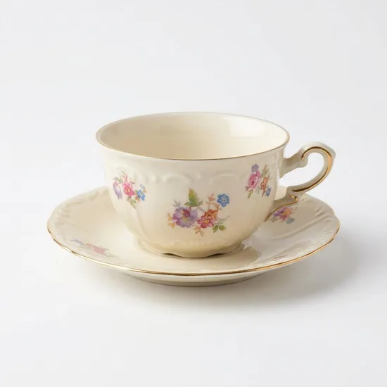 ספל אספרסו וצלחת מפורצלן