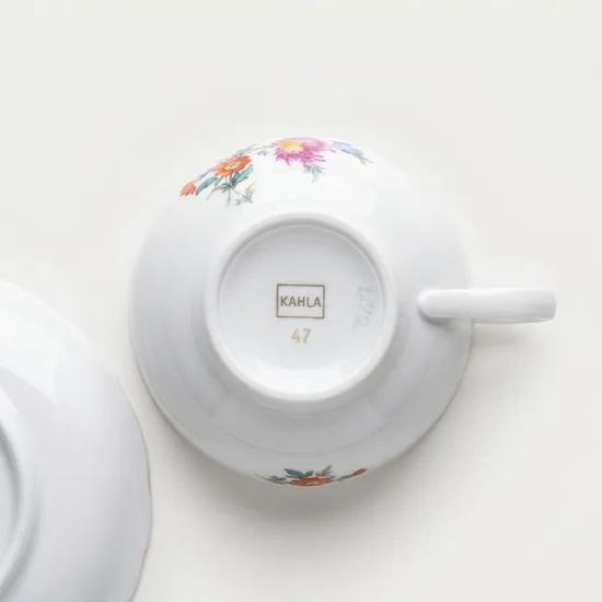 סט בודד ספל וצלחת מפורצלן