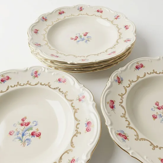 צלחת מרק מפורצלן חלק מסרוויס איימי