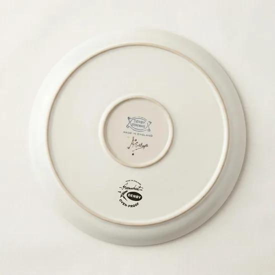 צלחת מנה עיקרית קוטר 25.5 ס"מ חרס אנגלי סרוויס פס ירוק