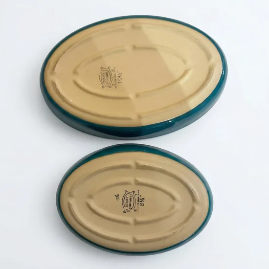 תבנית קוטר 26/17 ס"מ חרס אנגלי סרוויס פס ירוק