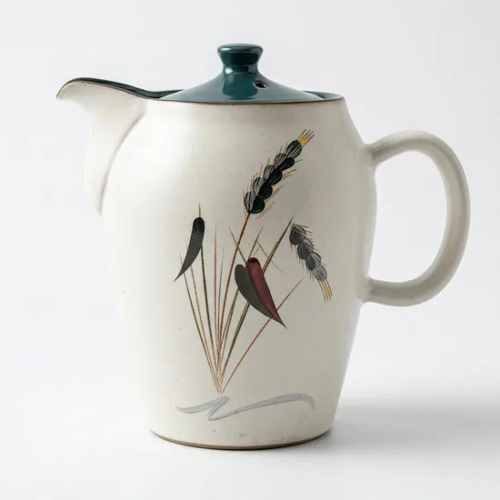 קומקום חרס אנגלי סרוויס פס ירוק