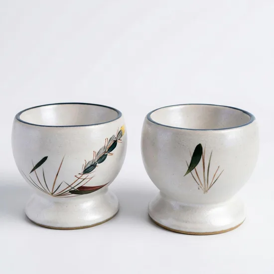 כלי לביצה רכה חרס אנגלי סרוויס פס ירוק