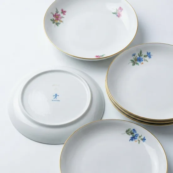 צלחת קוטר 13.5 ס"מ מפורצלן חלק מסרוויס חן