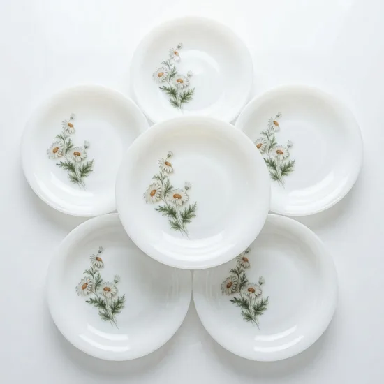 צלחת מנה עיקרית , זכוכית חלבית