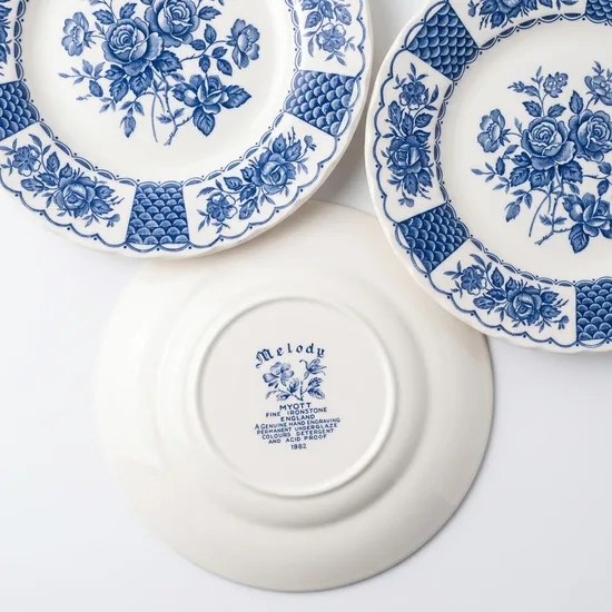 צלחת עוגה מחרס אנגלי מסדרת מלודי - Melody