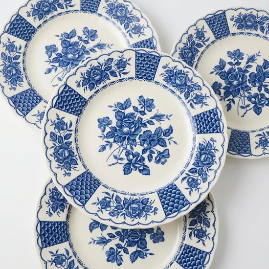 צלחת עוגה מחרס אנגלי מסדרת מלודי - Melody