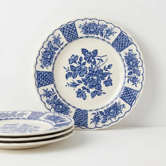 צלחת עוגה מחרס אנגלי מסדרת מלודי - Melody