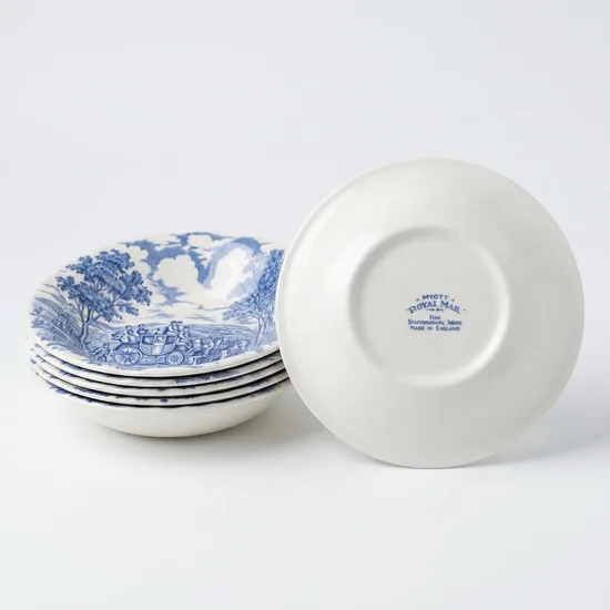 קערית מחרס אנגלי חלק מסרוויס כרכרה וסוסים