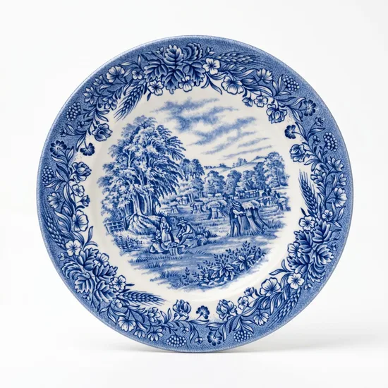 צלחת עוגה קוטר 17 ס"מ מחרס אנגלי