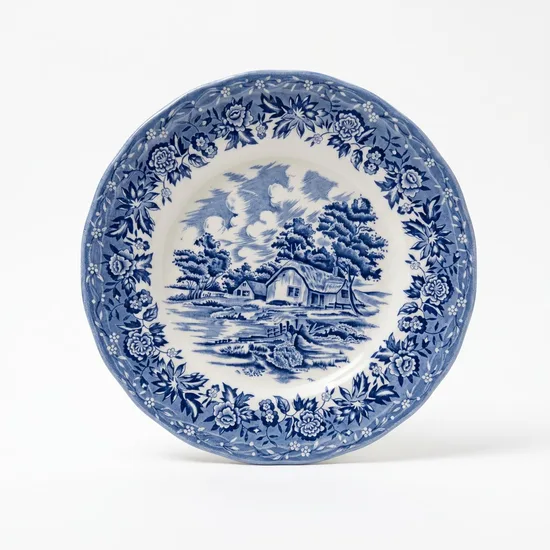 צלחת עוגה קוטר 18 ס"מ מחרס אנגלי