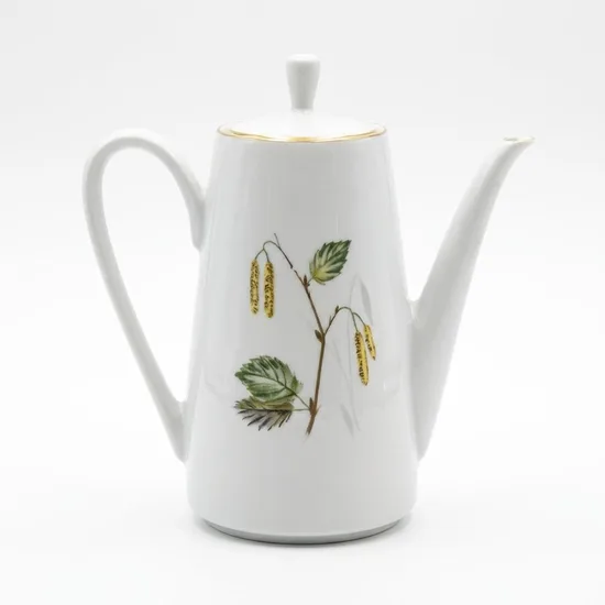 קומקום מפורצלן איור בוטני