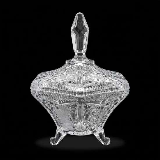 כלי משושה מפואר מקריסטל / זכוכית