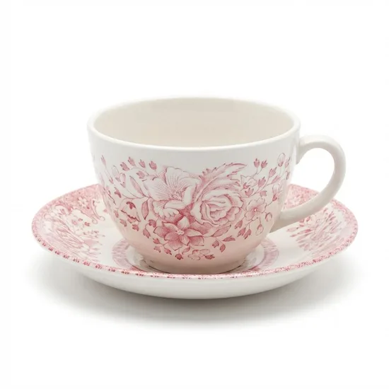 סט בודד ספל וצלחת מפורצלן