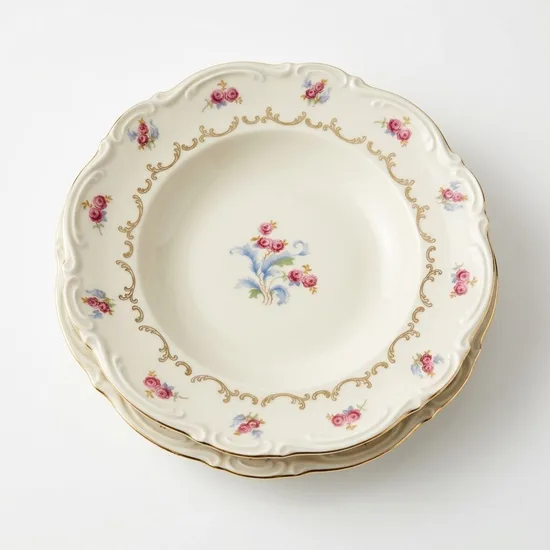 צלחת מרק מפורצלן חלק מסרוויס איימי